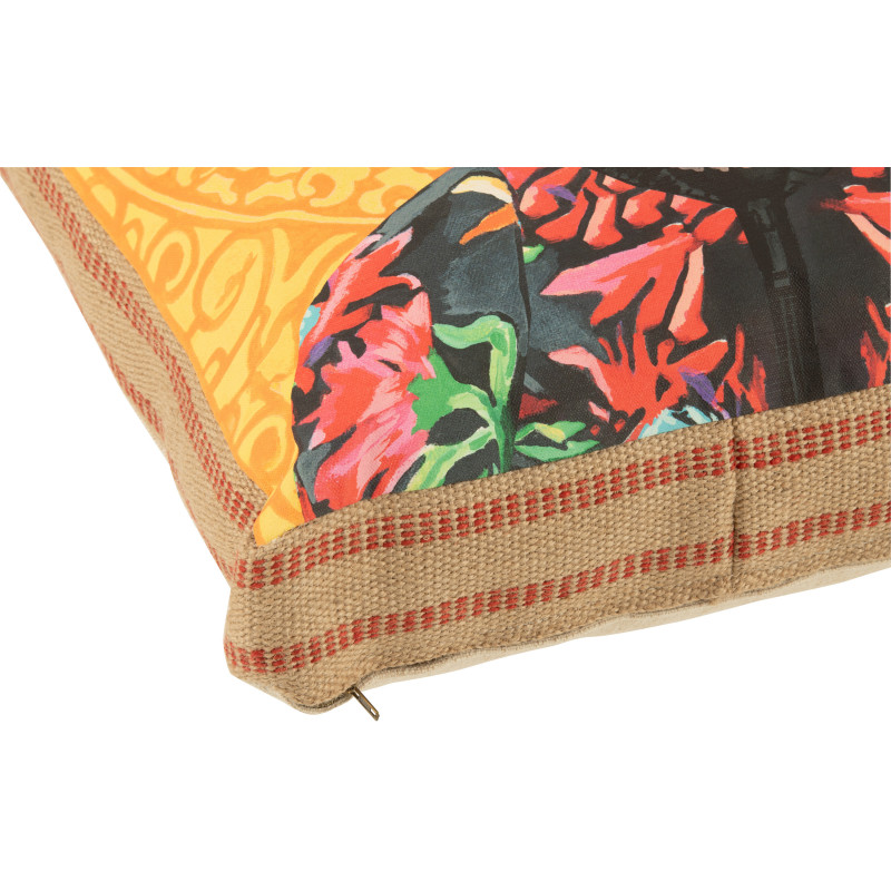 Grand Coussin original pop art Chat Carré 50x50 Lin Jute Naturel Felonio 