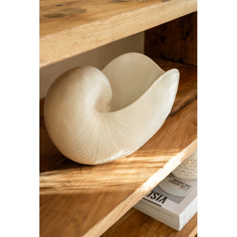 Grand Coquillage déco bord de mer 31 cm Résine Blanc Nucleus 
