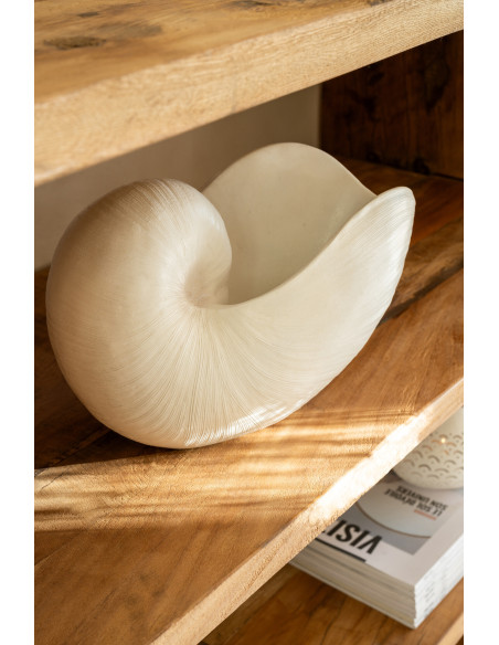 Grand Coquillage déco bord de mer 31 cm Résine Blanc Nucleus 