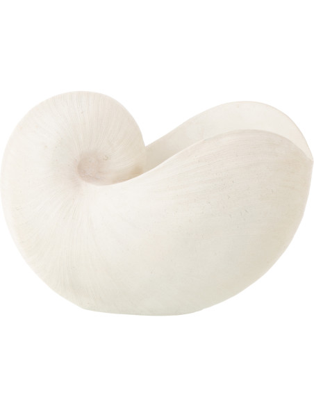 Grand Coquillage déco bord de mer 31 cm Résine Blanc Nucleus 