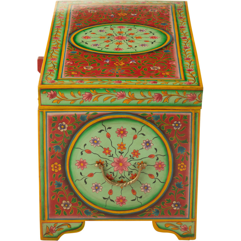 Grand Coffre de rangement indien 78 cm Bois MDF Bois de manguier Multicolore Mumbai 