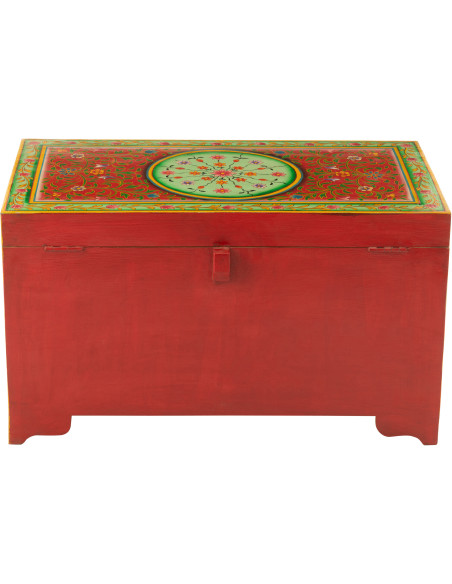 Grand Coffre de rangement indien 78 cm Bois MDF Bois de manguier Multicolore Mumbai 