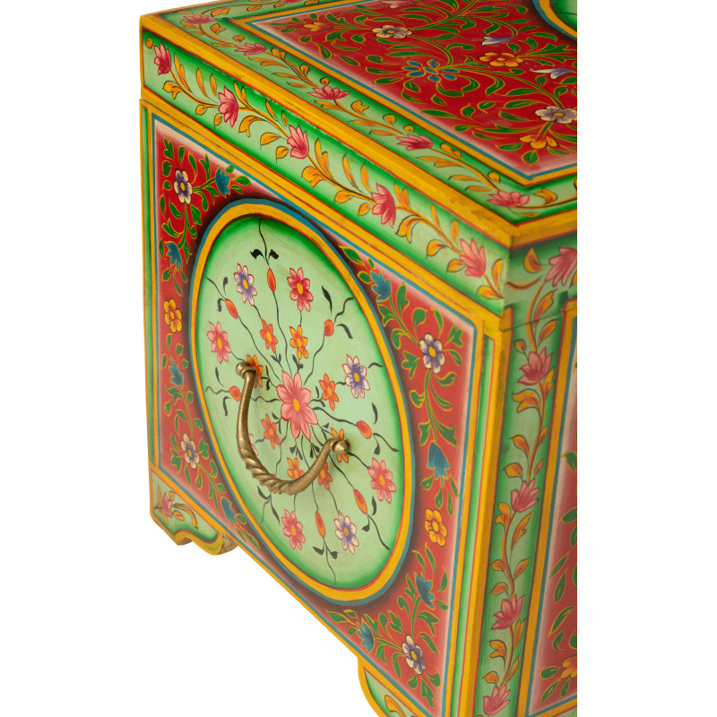 Grand Coffre de rangement indien 78 cm Bois MDF Bois de manguier Multicolore Mumbai 