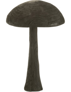 Grand Champignon déco XXL H 60 cm Bois Noir Kurokinoko 