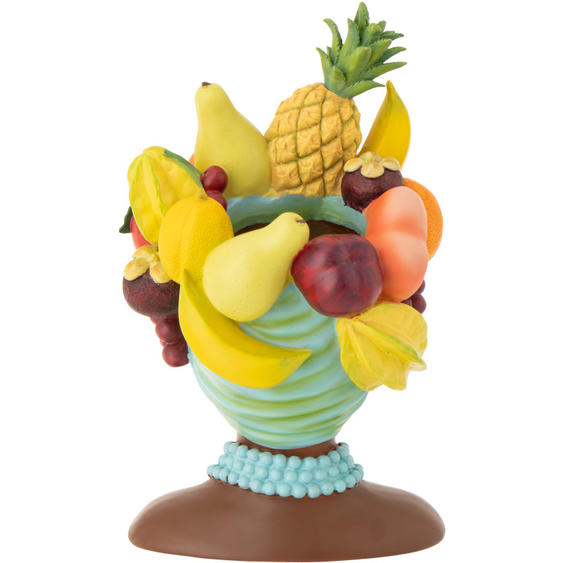 Grand Cache-pot tropical chic Femme Fruits 23 cm Résine Marron Turquoise Fructonia 