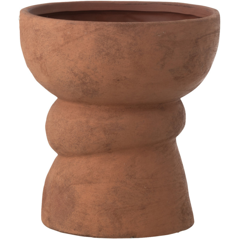 Grand Cache-pot sur pied ethnique chic Rond D 24 cm Céramique Terracotta Vieilli Terrakor 