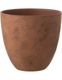 Grand Cache-pot ethnique chic Rond D 30 cm Céramique Terracotta Vieilli Terrakor 