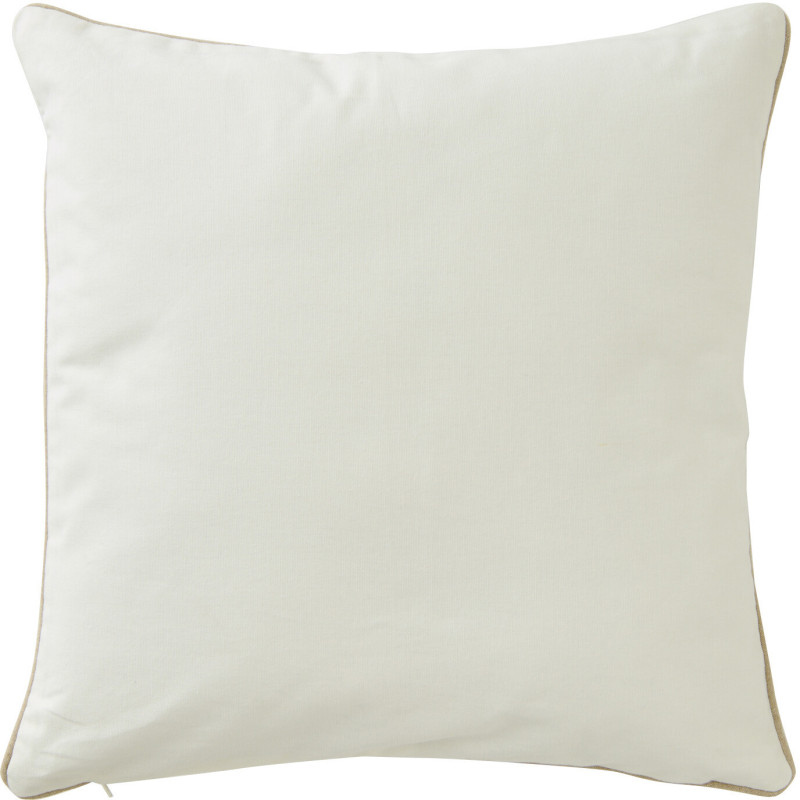 Coussin bord de mer Coquillage Carré 45x45 Coton Blanc Bleu Calymerata 