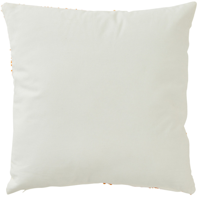 Coussin bohème Carré 45x45 Coton Blanc Orange foncé Motif fleurs Naturylaë 