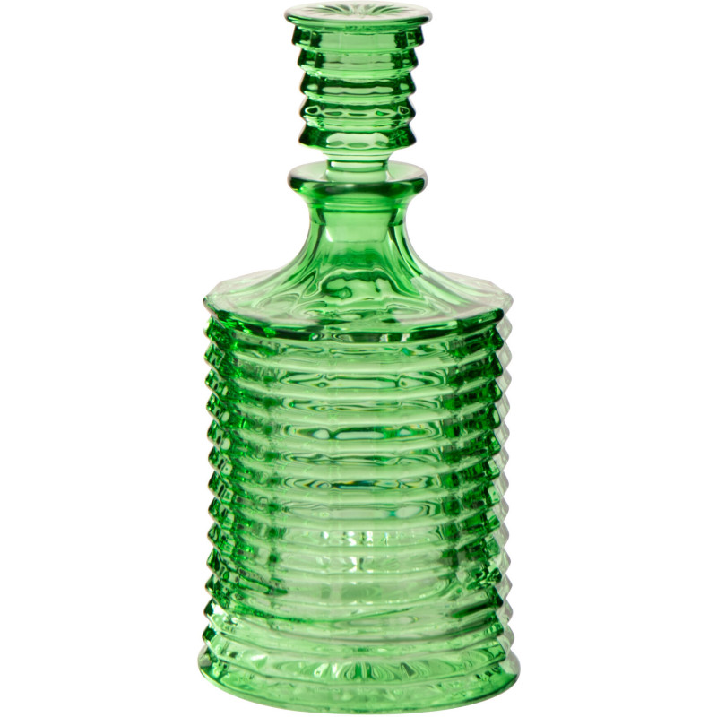 Carafe rétro chic 800 ml Verre Vert Côtelé Zéloria 