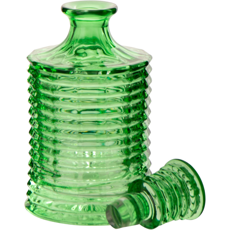 Carafe rétro chic 800 ml Verre Vert Côtelé Zéloria 