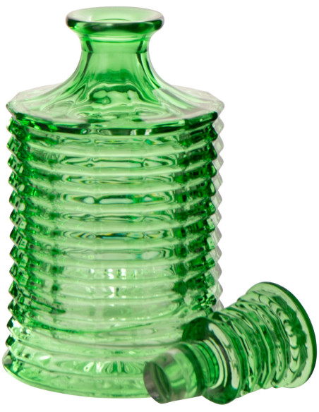 Carafe rétro chic 800 ml Verre Vert Côtelé Zéloria 