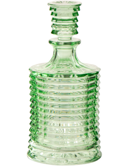 Carafe rétro chic 800 ml Verre Vert clair Côtelé Zéloria 