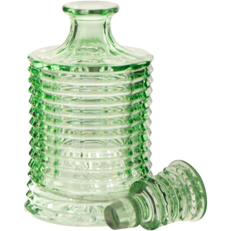 Carafe rétro chic 800 ml Verre Vert clair Côtelé Zéloria 