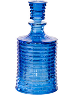 Carafe rétro chic 800 ml Verre Bleu foncé Côtelé Zéloria 