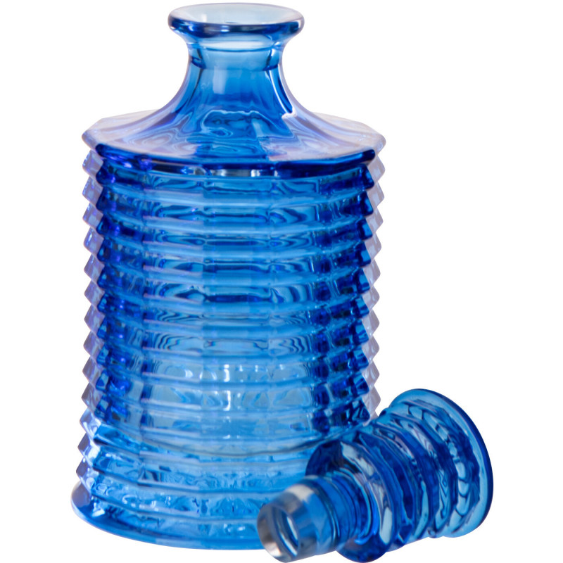 Carafe rétro chic 800 ml Verre Bleu foncé Côtelé Zéloria 