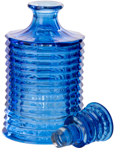 Carafe rétro chic 800 ml Verre Bleu foncé Côtelé Zéloria 