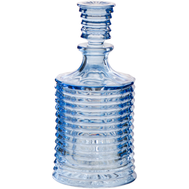 Carafe rétro chic 800 ml Verre Bleu clair Côtelé Zéloria 