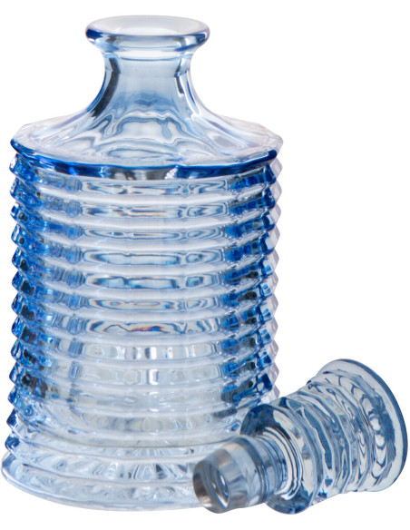 Carafe rétro chic 800 ml Verre Bleu clair Côtelé Zéloria 