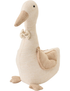 Cale-porte original Canard avec noeud H 37 cm Tissu Beige Palmo 