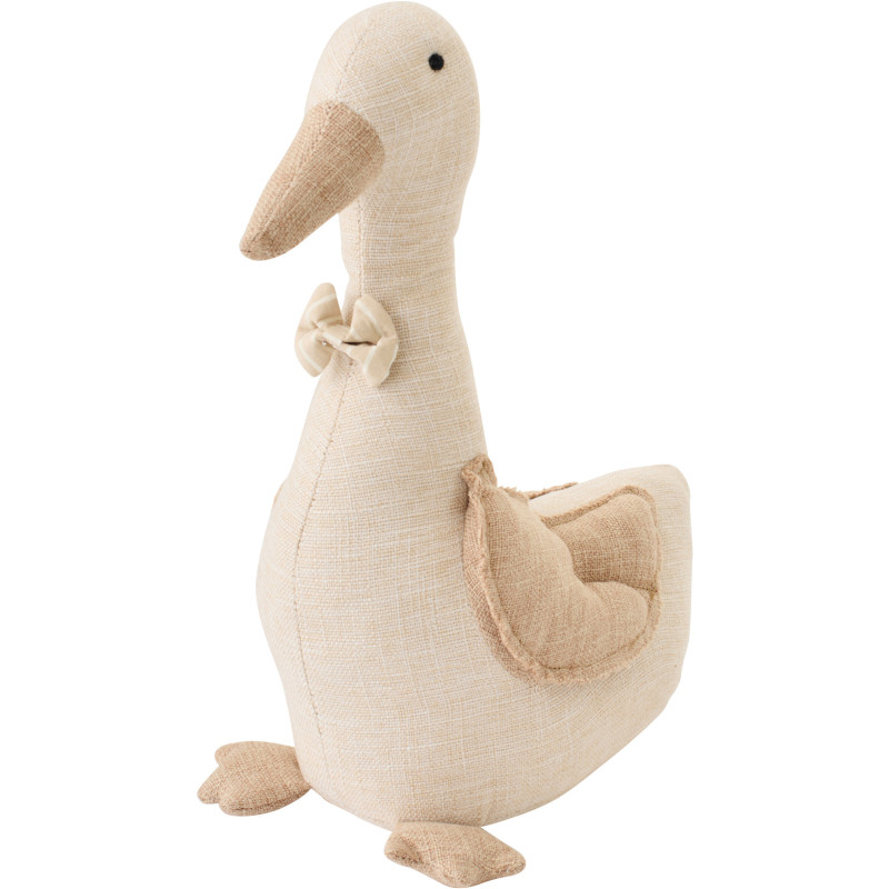 Cale-porte original Canard avec noeud H 37 cm Tissu Beige Palmo 