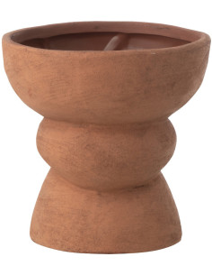 Cache-pot sur pied ethnique chic Rond D 19 cm Céramique Terracotta Vieilli Terrakor 