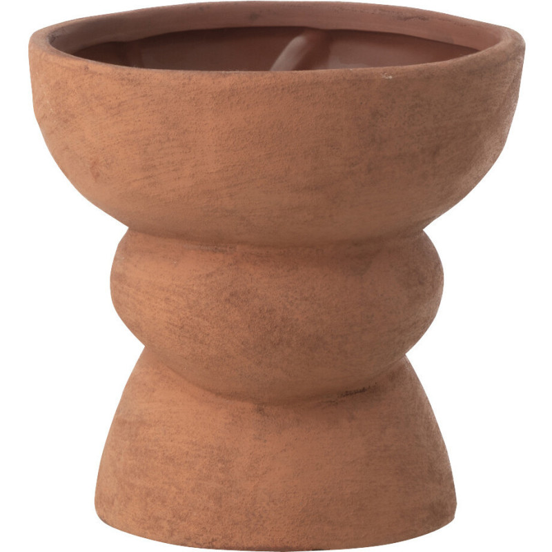Cache-pot sur pied ethnique chic Rond D 19 cm Céramique Terracotta Vieilli Terrakor 