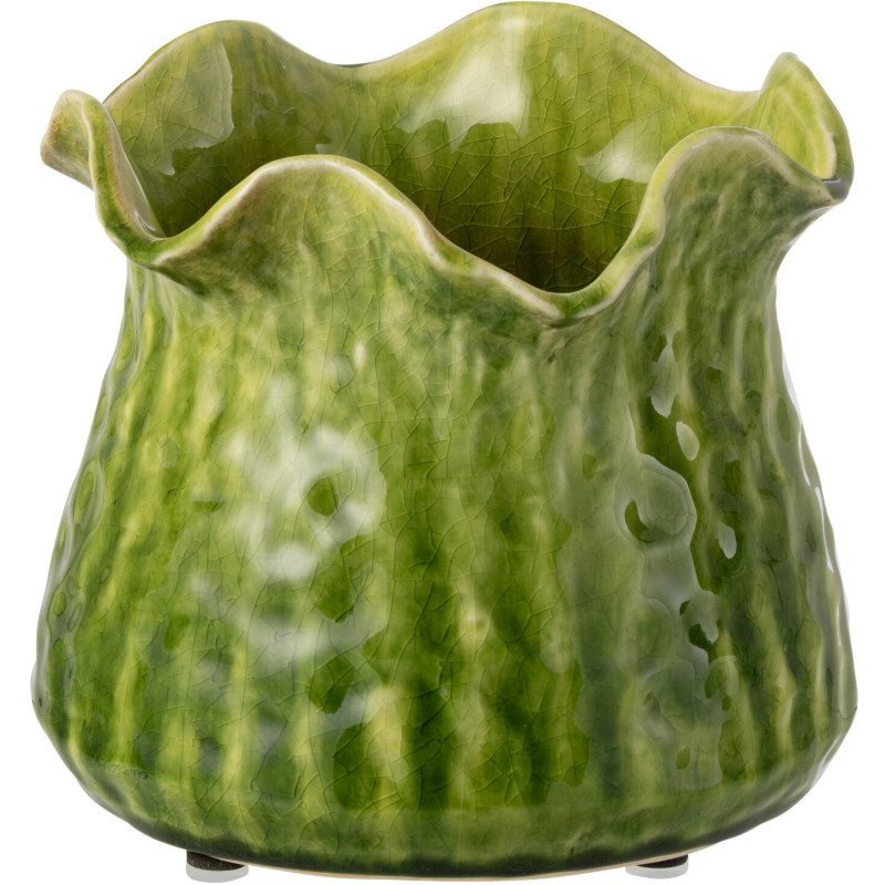 Cache-pot irrégulier design rustique chic D 20 cm Argile Vert Ronny 