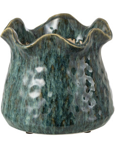 Cache-pot irrégulier design rustique chic D 20 cm Argile Bleu Ronny 