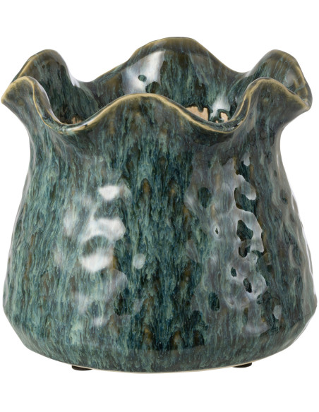 Cache-pot irrégulier design rustique chic D 20 cm Argile Bleu Ronny 