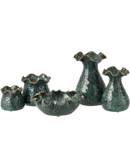 Cache-pot irrégulier design rustique chic D 20 cm Argile Bleu Ronny 