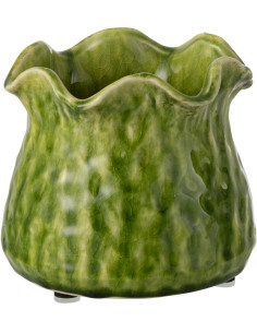 Cache-pot irrégulier design rustique chic D 15 cm Argile Vert Ronny 