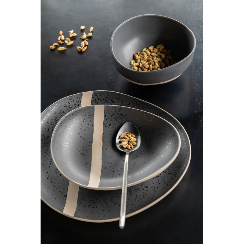 Bol petit déjeuner Japandi chic Organique Céramique Noir Taupe Kuroki 