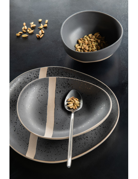 Bol petit déjeuner Japandi chic Organique Céramique Noir Taupe Kuroki 