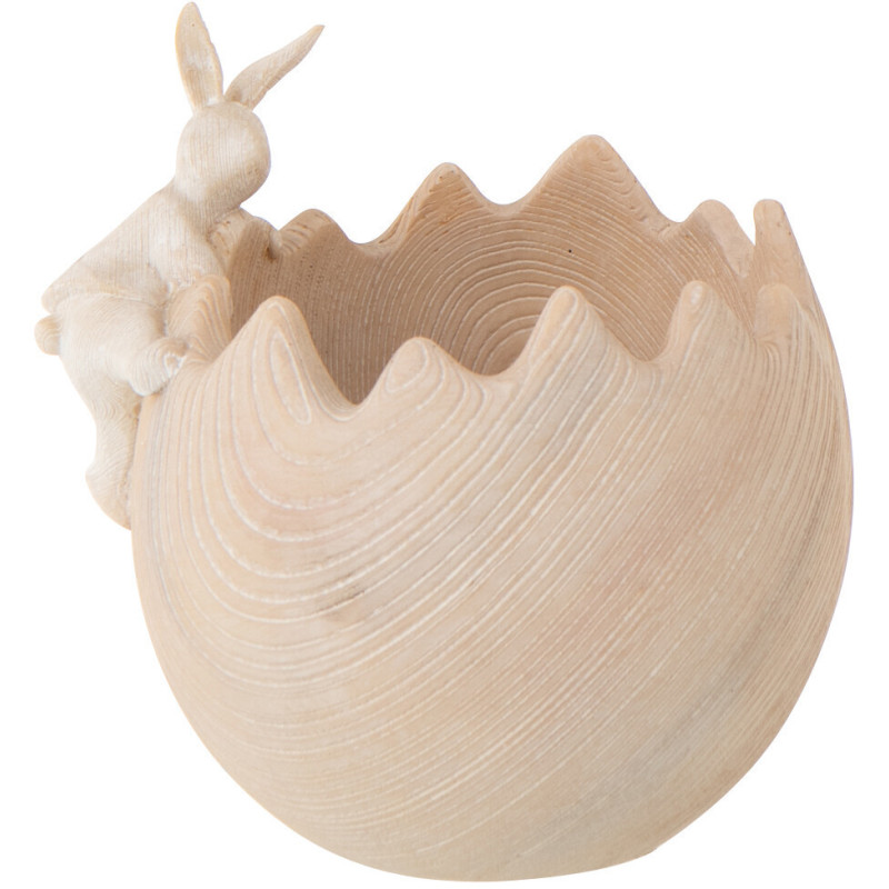 Bol déco Oeuf Lapin 15 cm Résine Beige Lagom 