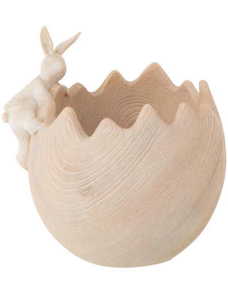 Bol déco Oeuf Lapin 15 cm Résine Beige Lagom 