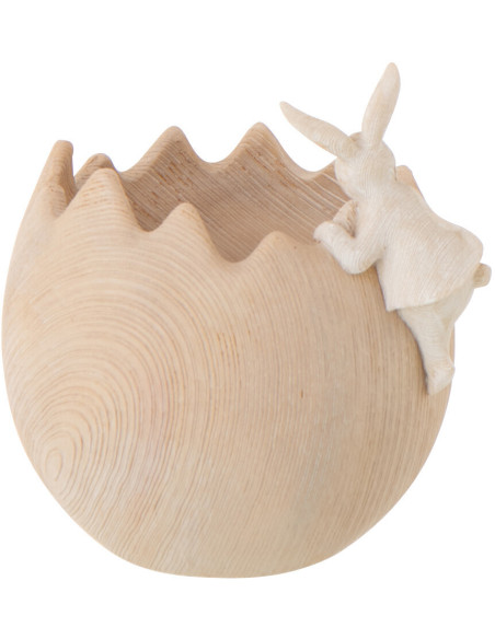 Bol déco Oeuf Lapin 15 cm Résine Beige Lagom 