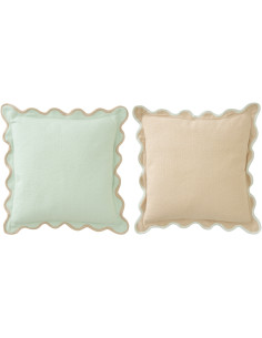 Lot de 2 Coussins ondulés style bord de mer Carré 45x45...