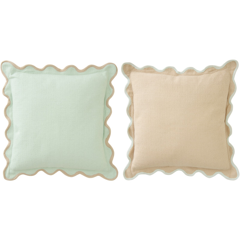 Lot de 2 Coussins ondulés style bord...