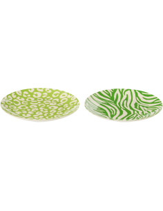 Lot de 2 Assiettes à dessert plate Jungle chic Ronde 20...
