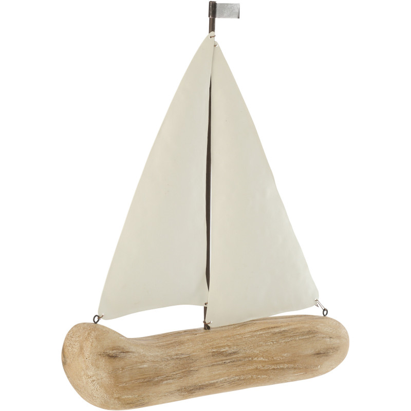 Voilier déco bord de mer H 31 cm Bois...