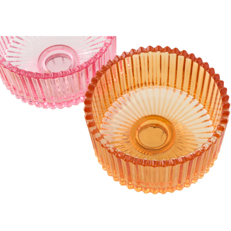 Lot de 3 Photophores sur pied Verre...