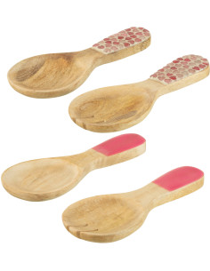 Lot de 4 Petits Couverts à salade romantique chic Bois de...