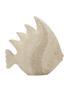 Statuette déco bord de mer Poisson 25 cm Résine Beige Pesce 