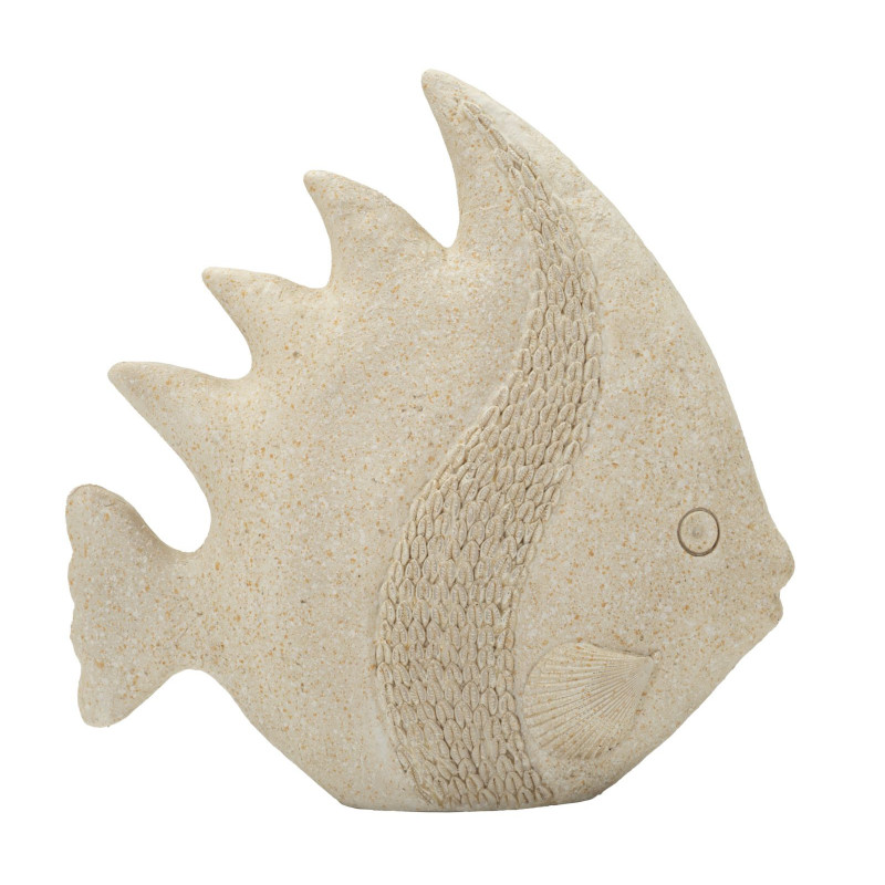 Statuette déco bord de mer Poisson 25 cm Résine Beige Pesce 