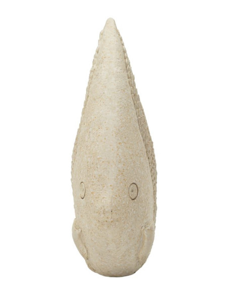 Statuette déco bord de mer Poisson 25 cm Résine Beige Pesce 