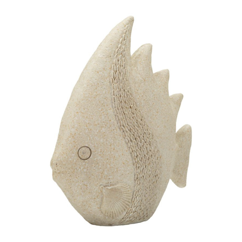 Statuette déco bord de mer Poisson 25 cm Résine Beige Pesce 