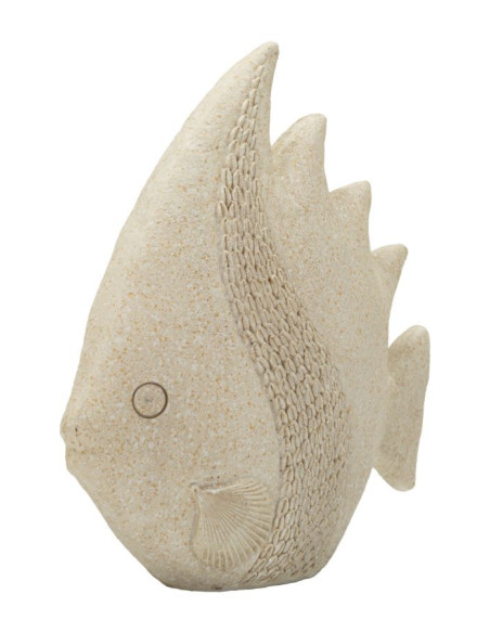 Statuette déco bord de mer Poisson 25 cm Résine Beige Pesce 