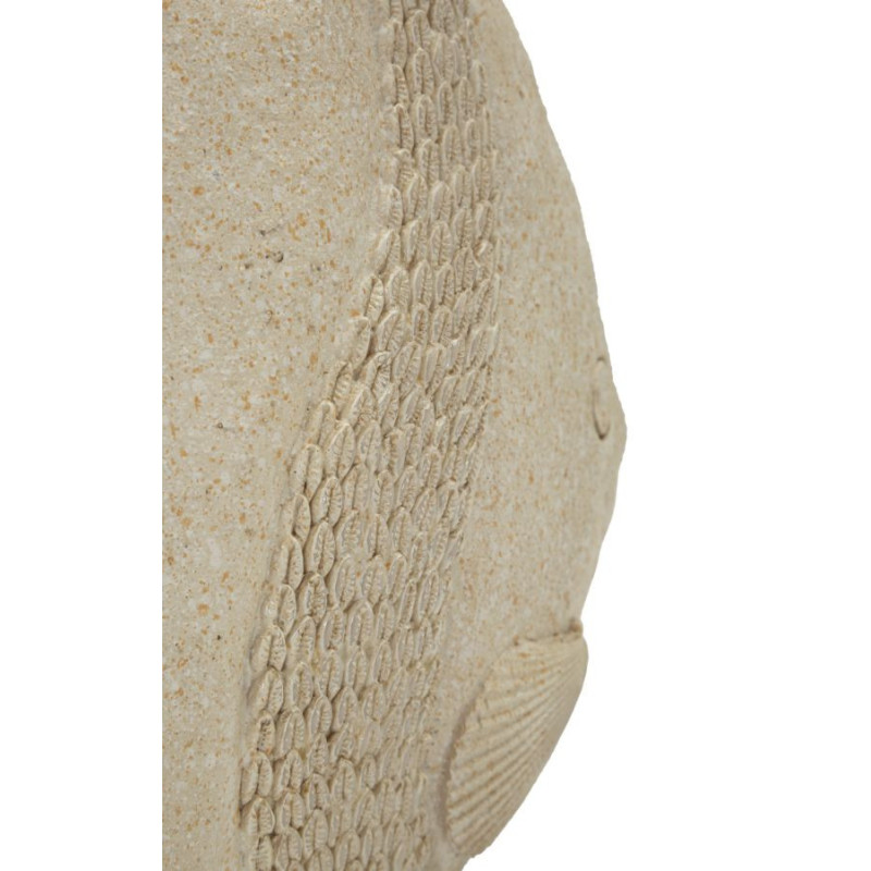 Statuette déco bord de mer Poisson 25 cm Résine Beige Pesce 