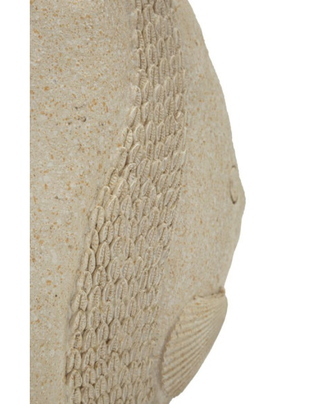 Statuette déco bord de mer Poisson 25 cm Résine Beige Pesce 